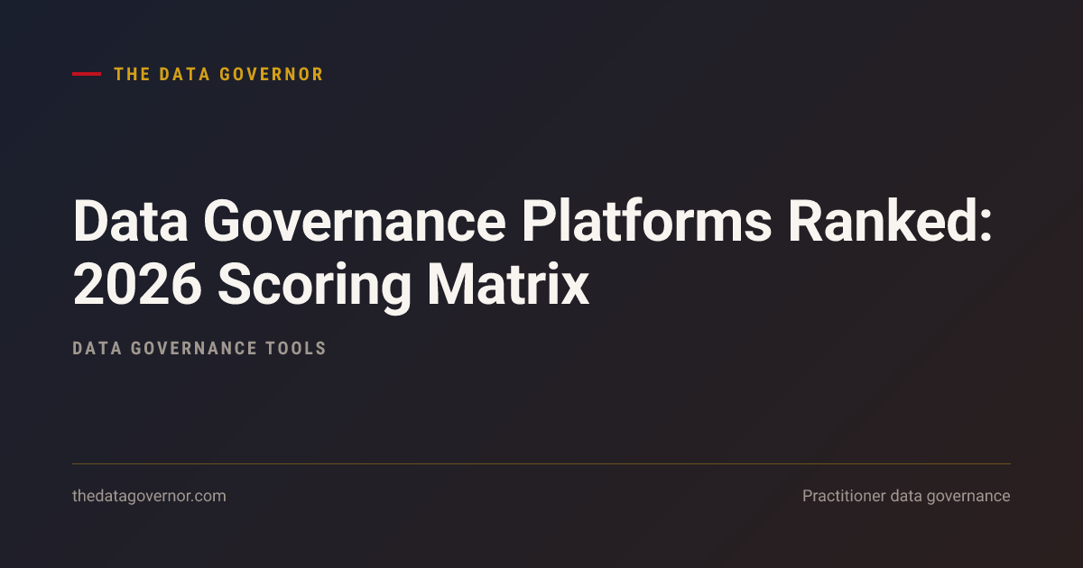 Data governance platforms ranked — 2026 scoring matrix across six criteria