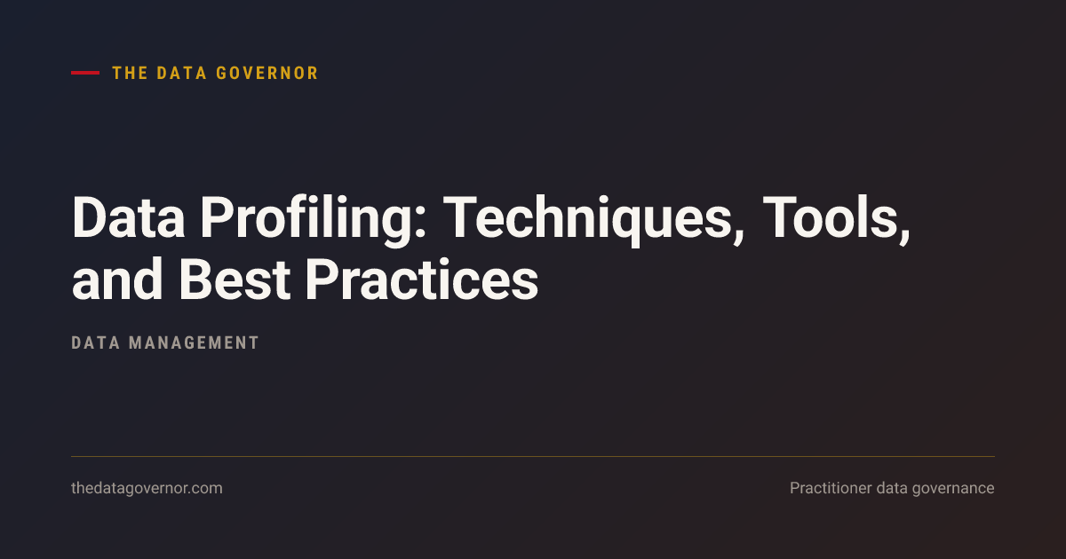 Cover image — Data Profiling: Techniques, Tools, and Best Practices