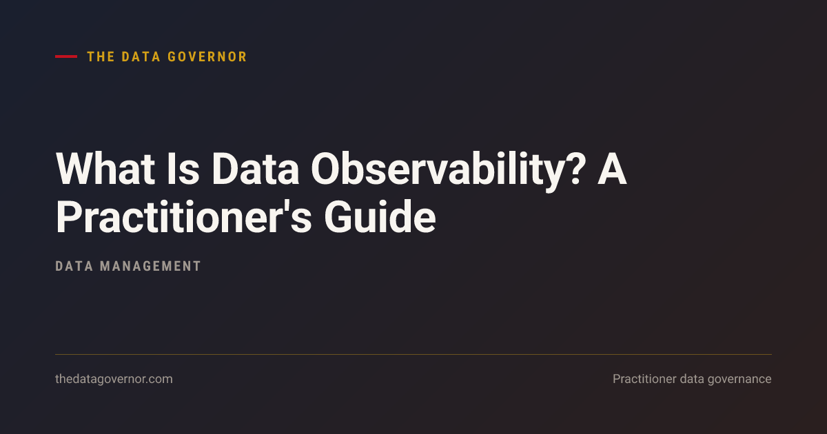 Cover image — What Is Data Observability? A Practitioner's Guide